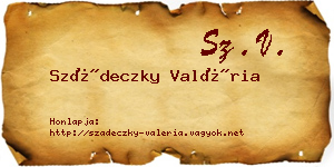Szádeczky Valéria névjegykártya