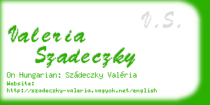 valeria szadeczky business card