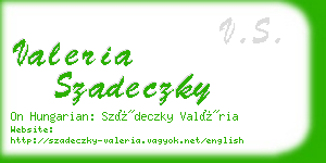 valeria szadeczky business card